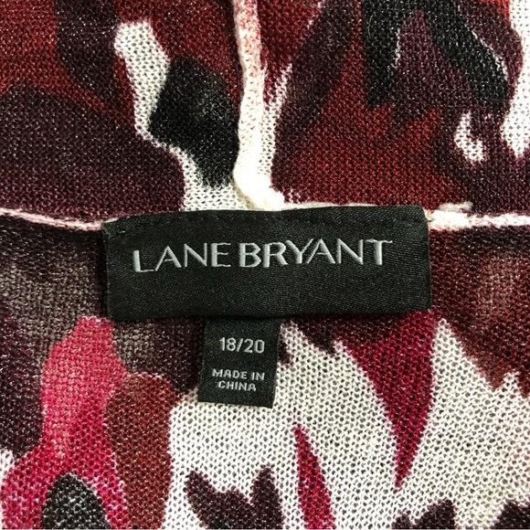 Lane Bryant Burgundy Black White Camo Lightweight Open Maxi Cardigan  18-20 - Picture 10 of 12
